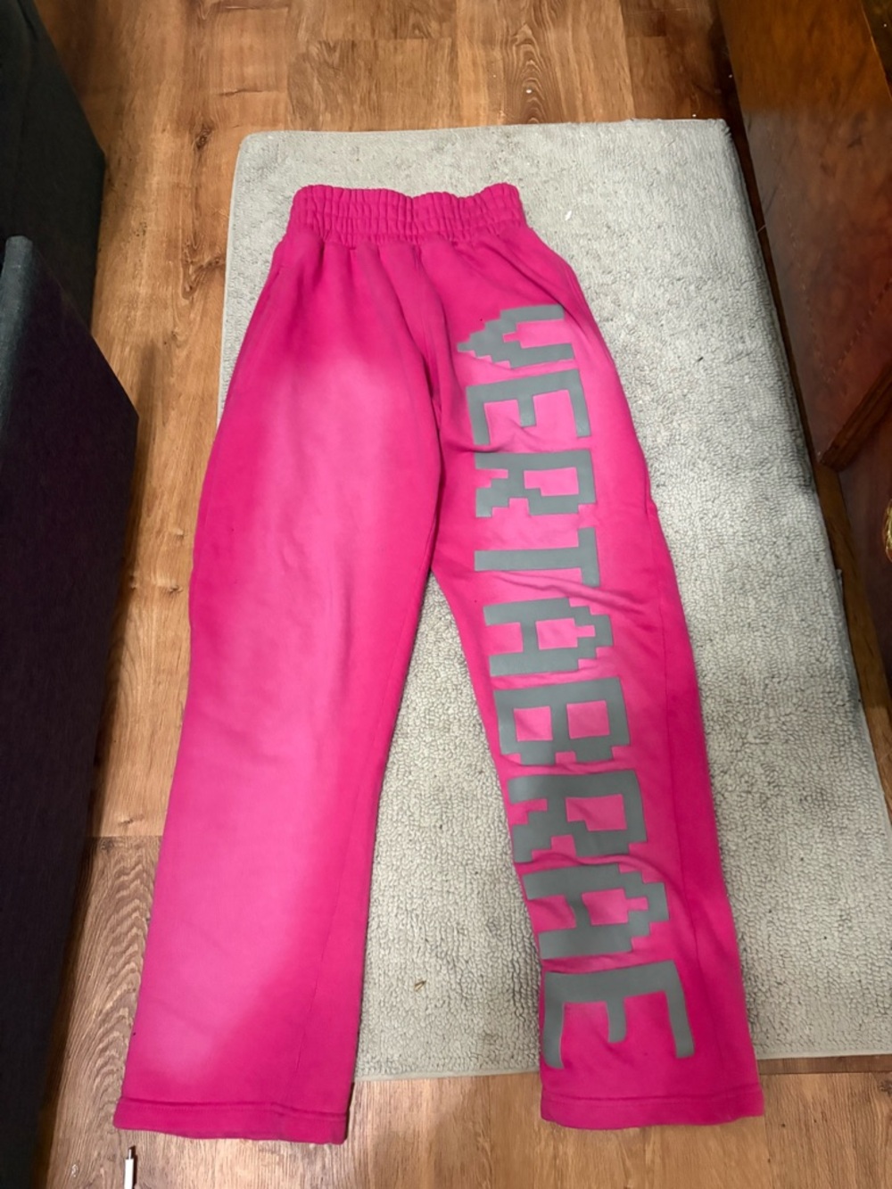 Kids Hot Pink Joggers with Gray Side Graphic